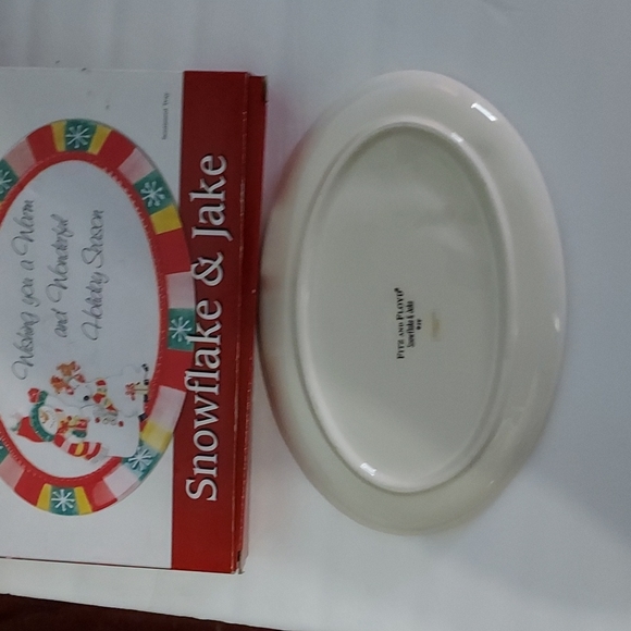 Fitz and Floyd Snowman & Jake Sentiment Tray 2009 56/113 - Picture 2 of 2